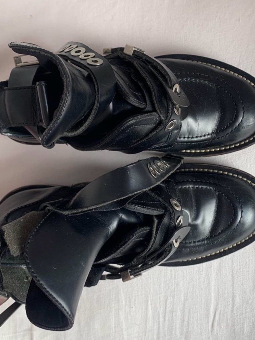 Balenciaga Black Leather Ankle Boots with Stud Detailing - Picture 6 of 10